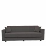 Καναπές Κρεβάτι ArteLibre AMETHYST Τριθέσιος Σκούρο Γκρι 214x78x78cm-AR14210135