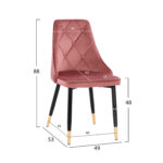 ΚΑΡΕΚΛΑ FANNIE HM8701.02 ΒΕΛΟΥΔΟ ΣΑΠΙΟ ΜΗΛΟ ΜΕ ΜΕΤΑΛΛΙΚΟ ΣΚΕΛΕΤΟ 49x53x88Υ εκ. - Image 2
