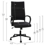 ΚΑΡΕΚΛΑ ΓΡΑΦΕΙΟΥ SUPERIOR HM1165.01 ΜΑΥΡΟ PU ΔΙΕΥΘΥΝΤH 62x71,5x113 εκ. - Image 2