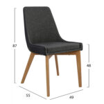 ΚΑΡΕΚΛΑ ALKMINI ΜΕ ΥΦΑΣΜΑ ΓΚΡΙ ΚΑΙ PU MAYΡΟ HM0142.01 49x55x87Υεκ. - Image 6