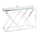 ΚΟΝΣΟΛΑ HOLLAND HM8622.01 ΜΕ ΓΥΑΛΙ ΚΑΙ ΒΑΣΗ ΧΡΩΜΙΟΥ 120X40Χ78 EK. - Image 2