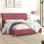 ΚΡΕΒΑΤΙ ABBY HM365.05 ΔΙΠΛΟ 150x200 εκ. ΜΕ ΥΦΑΣΜΑ ΒΕΛΟΥΔΟ ΣΑΠΙΟ ΜΗΛΟ 160Χ219Χ94Υεκ. - Image 2