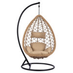 ΚΡΕΜΑΣΤΗ ΠΟΛΥΘΡΟΝΑ ΦΩΛΙΑ CATALINA HM5677.01 ΜΕ ΜΠΕΖ WICKER & ΜΑΞΙΛΑΡΙΑ Φ95Χ195Υ εκ. - Image 3