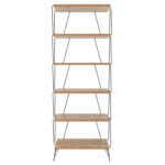 ΒΙΒΛΙΟΘΗΚΗ ΡΑΦΙΕΡΑ BRONTE ΜΕΛΑΜΙΝΗΣ HM9027.02 NATURAL WOOD 48x31x165Y εκ. - Image 3