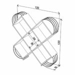 Βιβλιοθήκη ArteLibre CASE Λευκό/Χρώμιο 120x25x120cm-AR14570105 - Image 5
