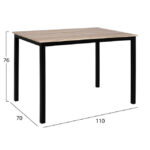 ΣΕΤ 5 ΤΜΧ ΤΡΑΠΕΖΙ 110x70x76 cm SONAMA ΜΕ ΜΑΥΡΑ ΠΟΔΙΑ & ΚΑΡΕΚΛΕΣ ΠΟΛΥΠΡΟΠΥΛΕΝΙΟΥ ΜΑΥΡΕΣ HM11010 - Image 2