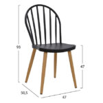 ΣΕΤ 5 ΤΜΧ ΤΡΑΠΕΖΙ 110x70x76 cm SONAMA ΜΕ ΜΑΥΡΑ ΠΟΔΙΑ & ΚΑΡΕΚΛΕΣ ΠΟΛΥΠΡΟΠΥΛΕΝΙΟΥ ΜΑΥΡΕΣ HM11010 - Image 3