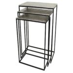 Τραπεζάκι ArteLibre Ασημί Αλουμίνιο 53x29x66cm Σετ 3Τμχ-AR05151533