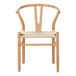 Καρέκλα Wishbone   rubberwood-σχοινί σε φυσική απόχρωση 50x51x80εκ-PK029-000285 - Image 4