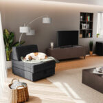 Έπιπλο τηλεόρασης Calliope   wenge-μαύρο μαρμάρου 180x44x57εκ-PK039-000184 - Image 2