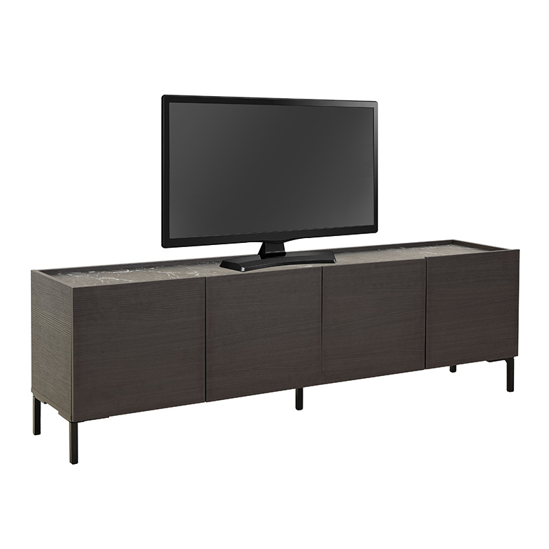 039-000184 Έπιπλο τηλεόρασης Calliope wenge-μαύρο μαρμάρου 180x44x57εκ-PK039-000184 - Image 1
