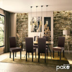 Καρέκλα Ditta   PU σκούρο καφέ-πόδι μασίφ ξύλο wenge-PK047-000033 - Image 2