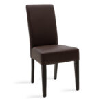 Καρέκλα Ditta   PU σκούρο καφέ-πόδι μασίφ ξύλο wenge-PK047-000033