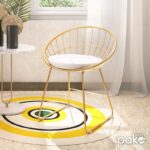 Καρέκλα Seth   μέταλλο χρυσό-μαξιλάρι PVC λευκό-PK058-000021 - Image 2