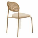 Καρέκλα James   pe rattan ύφασμα μπεζ-μέταλλο φυσικό-PK058-000054 - Image 2