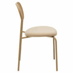 Καρέκλα James   pe rattan ύφασμα μπεζ-μέταλλο φυσικό-PK058-000054 - Image 3