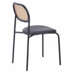 Καρέκλα James   pe rattan μπεζ-pu μαύρο-μέταλλο φυσικό-PK058-000055 - Image 2