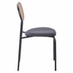 Καρέκλα James   pe rattan μπεζ-pu μαύρο-μέταλλο φυσικό-PK058-000055 - Image 3