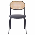 Καρέκλα James   pe rattan μπεζ-pu μαύρο-μέταλλο φυσικό-PK058-000055 - Image 4
