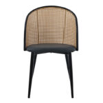 Καρέκλα Riccardo   φυσικό pe rattan-ανθρακί pu-μαύρο μέταλλο 56x52x82εκ-PK058-000069 - Image 4