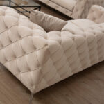 Καναπές 2θέσιος PWF-0579   τύπου Chesterfield ύφασμα εκρού 197x90x73εκ-PK071-001325 - Image 3