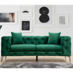 Καναπές 2θέσιος PWF-0579   τύπου Chesterfield ύφασμα πράσινο 197x90x73εκ-PK071-001326 - Image 2