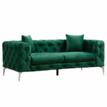 Καναπές 2θέσιος PWF-0579   τύπου Chesterfield ύφασμα πράσινο 197x90x73εκ-PK071-001326