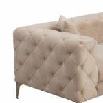 Καναπές 3θέσιος PWF-0579   τύπου Chesterfield ύφασμα εκρού 237x90x73εκ-PK071-001351 - Image 3