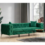 Καναπές 3θέσιος PWF-0579   τύπου Chesterfield ύφασμα πράσινο 237x90x73εκ-PK071-001352 - Image 2