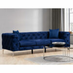 Καναπές 3θέσιος PWF-0579   τύπου Chesterfield βελούδο μπλε 237x90x73εκ-PK071-001353 - Image 2
