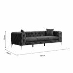 Καναπές 3θέσιος PWF-0579   τύπου Chesterfield ύφασμα κεραμιδί 237x90x73εκ-PK071-001354 - Image 3