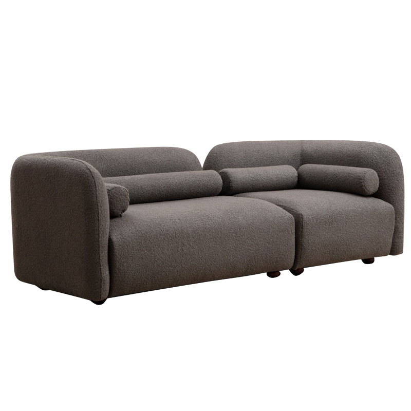 071-001405 Καναπές 3θέσιος Tranquil ύφασμα μπουκλέ γκρι 228x90x74εκ-PK071-001405 - Image 1