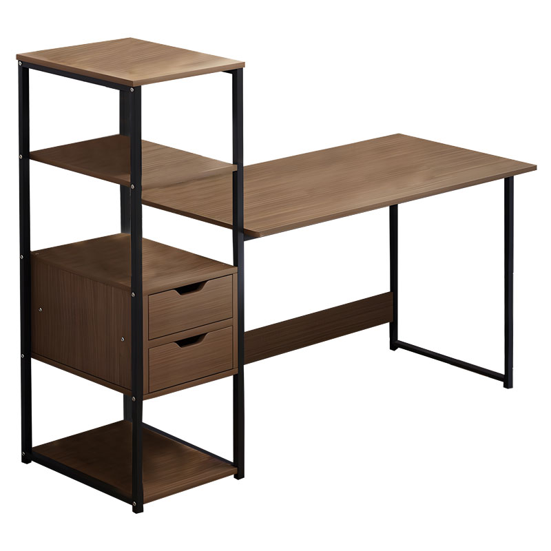 072-000070 Γραφείο Zayn ΙΙ με ραφιέρα-MDF καρυδί-μαύρο 107x40x110εκ-PK072-000070 - Image 1