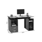 Γραφείο υπολογιστή Liberion   γκρι-oak 120x55x76εκ-PK072-000091 - Image 4