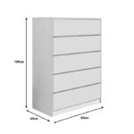 Συρταριέρα Kuanger   mdf σε λευκή απόχρωση 80x40x109εκ-PK072-000110 - Image 3