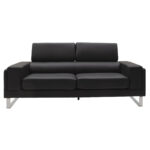Καναπές Shea   3θέσιος pu μαύρο-inox 198x80x87εκ-PK074-000009 - Image 2