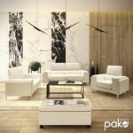 Καναπές Shea   2θέσιος PU ivory-inox 158x80x87εκ-PK074-000011 - Image 2