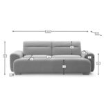Kαναπές τριθέσιος Harmonious   μπουκλέ μπεζ 223.5x92x81εκ-PK074-000034 - Image 3