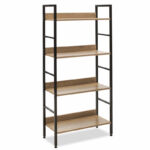 Βιβλιοθήκη Ramon   φυσικό-μαύρο 60x28x125,5εκ-PK085-000002