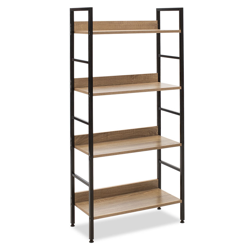 085-000002 Βιβλιοθήκη Ramon φυσικό-μαύρο 60x28x125,5εκ-PK085-000002 - Image 1