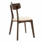 Καρέκλα Toto   μπεζ ύφασμα-rubberwood καρυδί πόδι-PK097-000011 - Image 2
