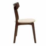 Καρέκλα Toto   μπεζ ύφασμα-rubberwood καρυδί πόδι-PK097-000011 - Image 3