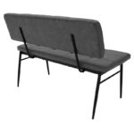 Καναπές 2θέσιος Rosen   μέταλλο μαύρo-PU ανθρακί 122x55.5x84.5εκ-PK101-000073 - Image 2