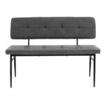 Καναπές 2θέσιος Rosen   μέταλλο μαύρo-PU ανθρακί 122x55.5x84.5εκ-PK101-000073 - Image 3