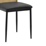 Καρέκλα Lasmipe Inart μαύρο-φυσικό pu-rattan 40x49x96εκ-PK115-003198 - Image 3