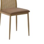 Καρέκλα Lasmipe Inart καφέ pu-rattan 40x49x96εκ-PK115-003199 - Image 3