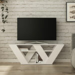 Έπιπλο τηλεόρασης Pipralla   λευκό 110x30x40εκ-PK119-001081 - Image 2