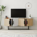 Έπιπλο τηλεόρασης Tontini   φυσικό-λευκό 140x37.5x55εκ-PK119-001197 - Image 3