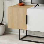 Έπιπλο τηλεόρασης Tontini   φυσικό-λευκό 140x37.5x55εκ-PK119-001197 - Image 4