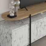 Έπιπλο τηλεόρασης Ondine   γκρι μαρμάρου-φυσικό 160x35.5x48εκ-PK119-001199 - Image 4